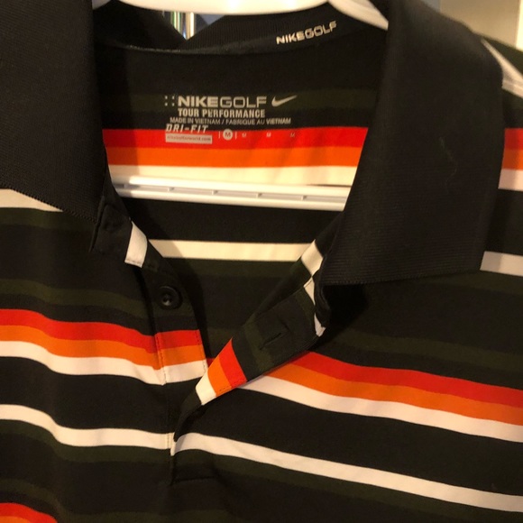 Nike Golf Tour Performance Dri-fit polo shirt Men’s M Orange & Black Halloween - Picture 9 of 10